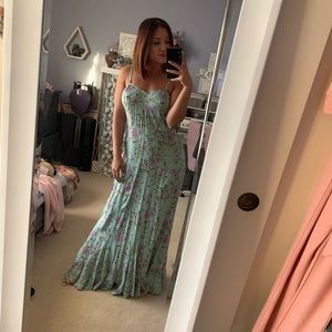 Teal/Lavender Floral Maxi